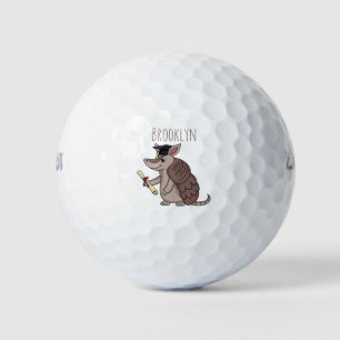 Niedliches Rüstungsschild mit Graduierungskappe Ca Golfball