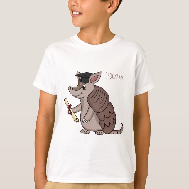 Niedliches Rüstungsschild mit Graduierungskappe Ca T-Shirt (Vorderseite)