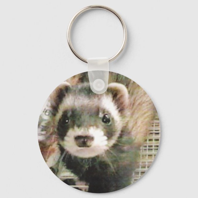 Niedliches Sable Ferret Schlüsselanhänger (Vorderseite)
