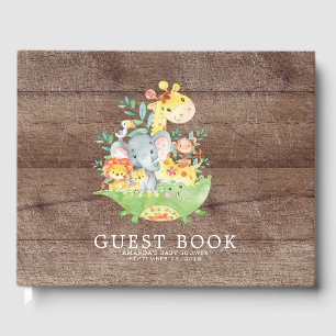 Niedliches Safari Jungle Baby Showbook Gästebuch