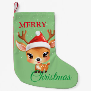 Niedliches Safari-Tier Rentier Weihnachten Kleiner Weihnachtsstrumpf