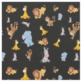 niedliches Safari-Tiermuster - Giraffe, Elefant Stoff