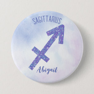 Niedliches Sagittarius Astrologie Zeichen Lila Button