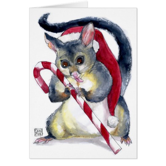 Niedliches Sankt-Opossum mit Karte