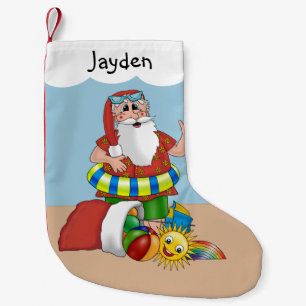 Niedliches Santa Beach Tropical Kleiner Weihnachtsstrumpf