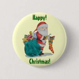 Niedliches Santa lächeln mit Pressiegeschwindigke Button