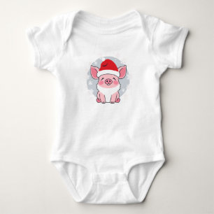 Niedliches Santa Piglet, Feiertagspargie Baby Strampler