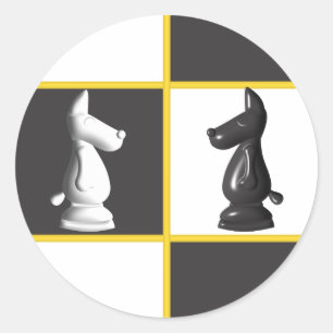 Niedliches Schach Runder Aufkleber