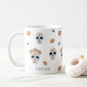 Niedliches Schädelmuster   Modernes Halloween Kaffeetasse