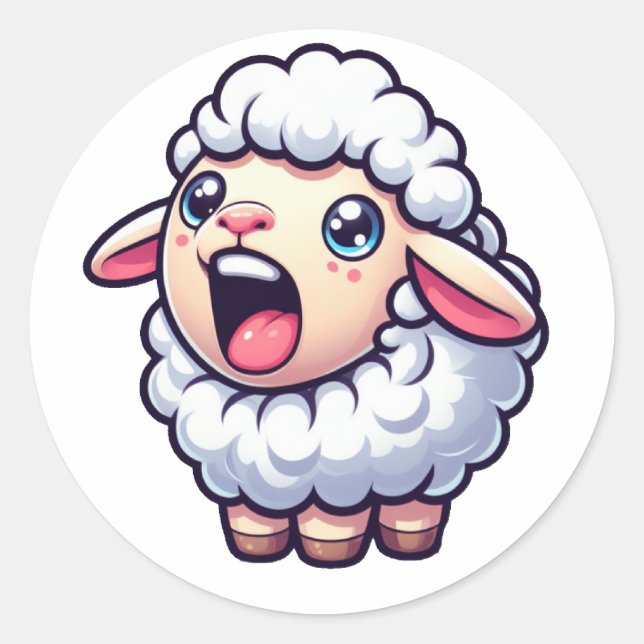 Niedliches Schaf gönnen Runder Aufkleber (Vorderseite)