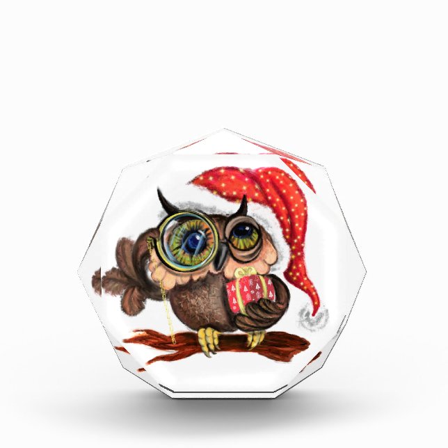 Niedliches Schaf in Weihnachtshut und Foto-Geschen Fotoblock (Vorderseite)