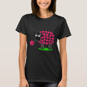 Niedliches Schaf mit Blume Wolle für Mädchen Fraue T-Shirt