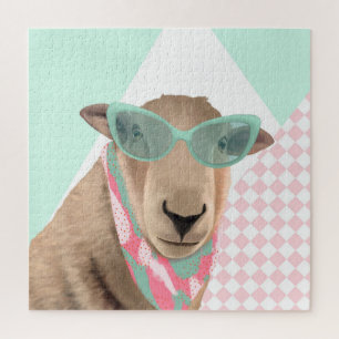 Niedliches Schaf mit Brille