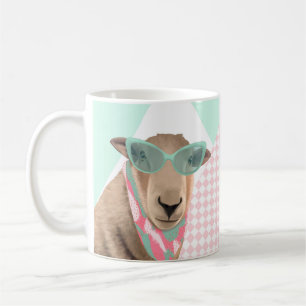 Niedliches Schaf mit Brille Kaffeetasse