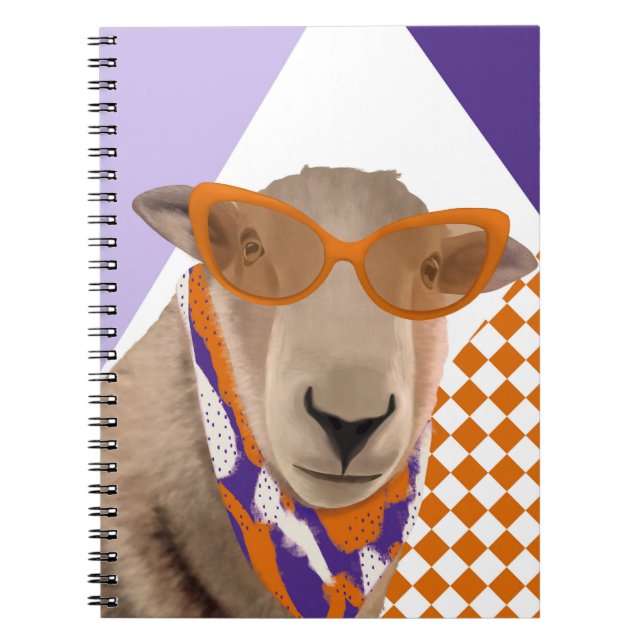Niedliches Schaf mit Brille Notizblock (Vorderseite)