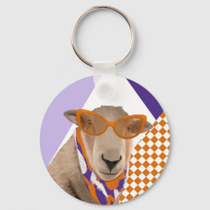 Niedliches Schaf mit Brille Schlüsselanhänger