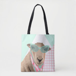 Niedliches Schaf mit Brille Tasche