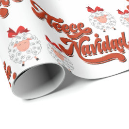 Niedliches Schaf und Fleece Navidad Geschenkpapier
