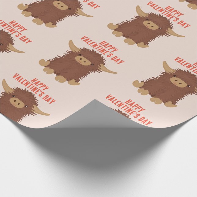 Niedliches, schagiges Hochland-Kuh-Klassenzimmer V Geschenkpapier (Ecke)