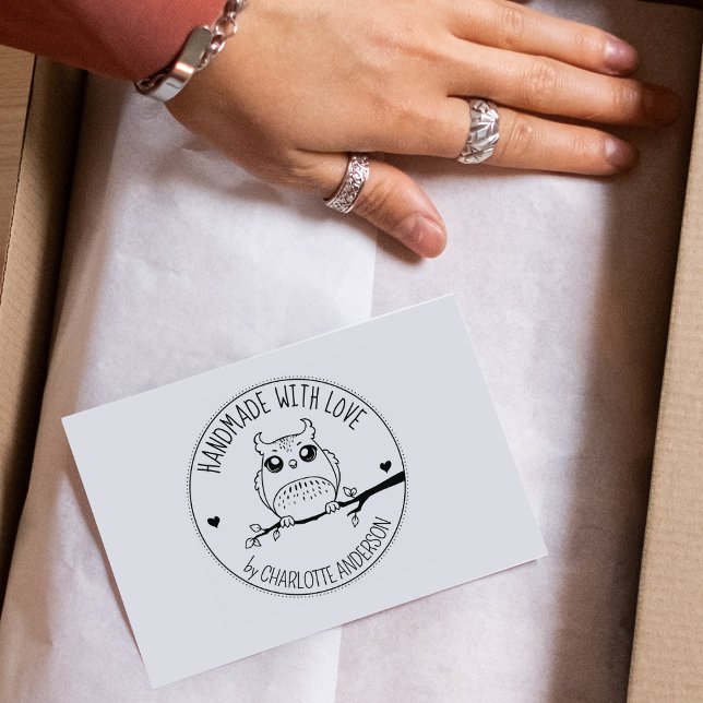 Niedliches Schalen, handgefertigt mit Liebe Gummistempel (Von Creator hochgeladen)