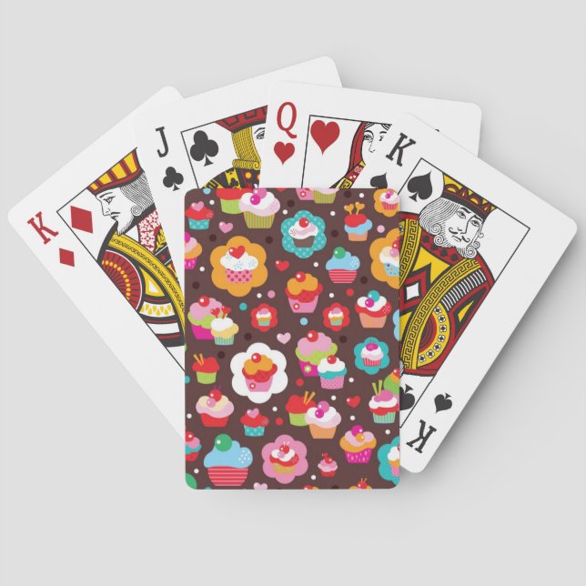 Niedliches Schalen-Kuchen-Muster Spielkarten (Rückseite)