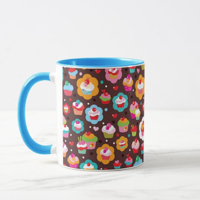 Niedliches Schalen-Kuchen-Muster Tasse (Links)