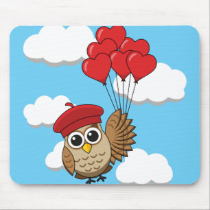 Niedliches Schellen mit Herzblasen Mousepad