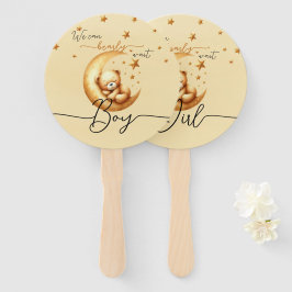 Niedliches Schlaf-Bärengeschlecht offenbart Handfa Fächer