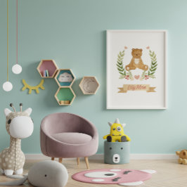Niedliches Schlafbär-Kinder Kinderzimmer Poster