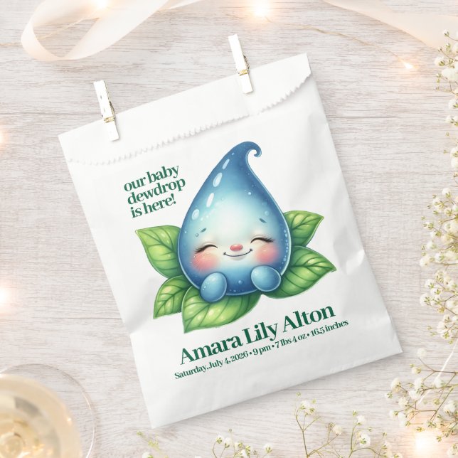 Niedliches Schlafen Baby Dewdrop Baby Dusche Willk Geschenktütchen (Ausgeschnitten)