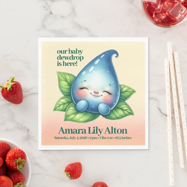 Niedliches Schlafen Baby Dewdrop Baby Dusche Willk Serviette (Beispiel)
