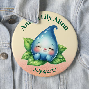 Niedliches Schlafen Baby Dewdrop Kinderdusche Button