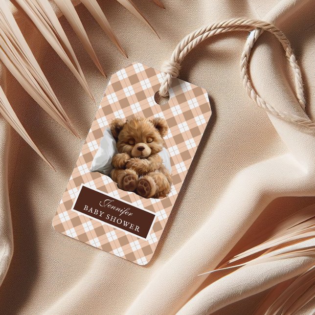 Niedliches Schlafen Brown Teddy Bären Muster Baby  Geschenkanhänger (Von Creator hochgeladen)
