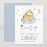 Niedliches Schlafen Giraffe Blau Es ist eine Baby-