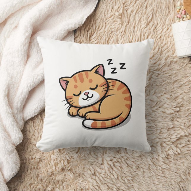 Niedliches Schlafen Orange Tabby Katzenpilz Kissen (Decke)