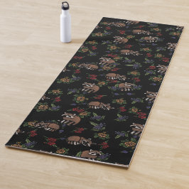 Niedliches Schlafen Raccoon Muster Yogamatte