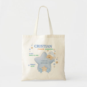 Niedliches Schlafen Teddy Bear Baby Boy Birth Stat Tragetasche