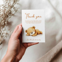 Niedliches Schlafen Teddy Bear Baby Dusche Danke