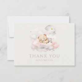 Niedliches Schlafen Teddy Bear Babydusche Dankeskarte