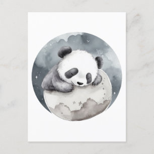 Niedliches Schlafen Watercolor Baby Panda Postkarte