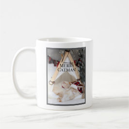 Niedliches Schlafen Weiße Kätzchen Weihnachten Kaffeetasse