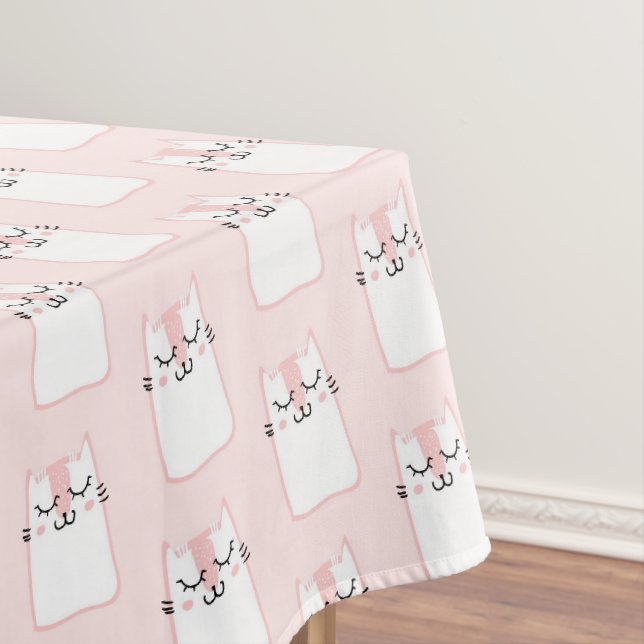 Niedliches Schlafkatzenmuster Tischdecke (Beispiel)