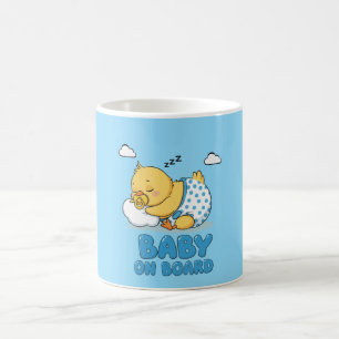 Niedliches Schlafsäugchen Baby Baby an Bord Autoke Kaffeetasse