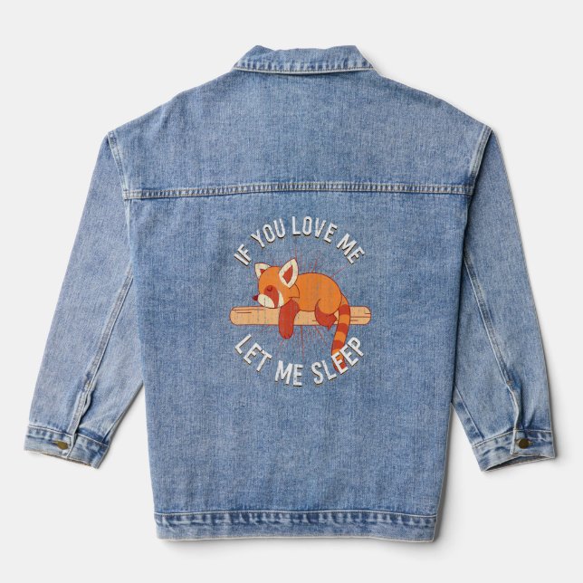 Niedliches Schlaftier Pajama Nickerchen Red Panda Jeansjacke (Rückseite)