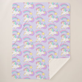 Niedliches Schlafunkorr mit farbenfroher Shooting  Sherpadecke