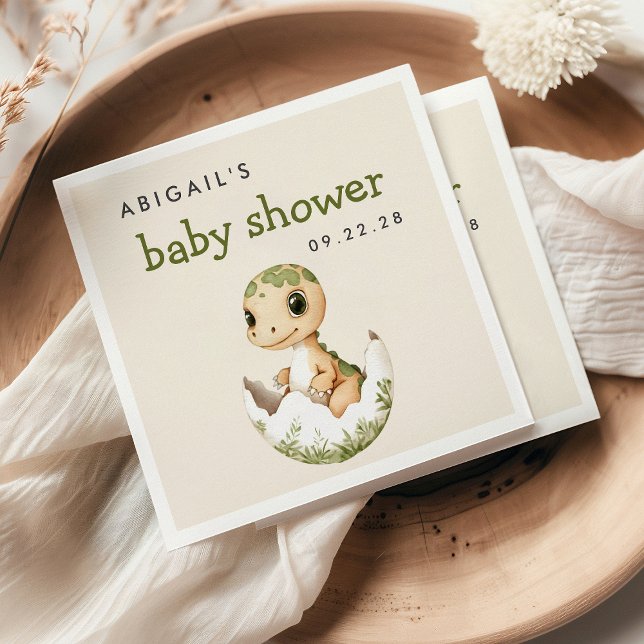 Niedliches Schlagen Dinosaur Babydusche Serviette (Von Creator hochgeladen)