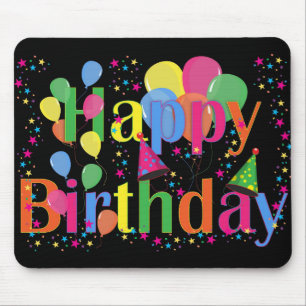Niedliches schlichtes bunt fröhliches Geburtstag Mousepad