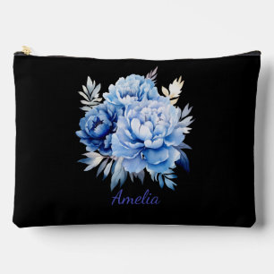 Niedliches, schlichtes Schwarz mit Blume Zubehörtasche