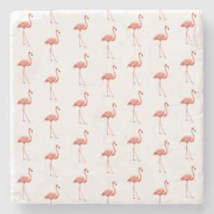 Niedliches schlichtes, tropisches Flamingo-Muster Steinuntersetzer