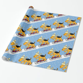 Niedliches Schlitten-Verpackungs-Papier des Geschenkpapier